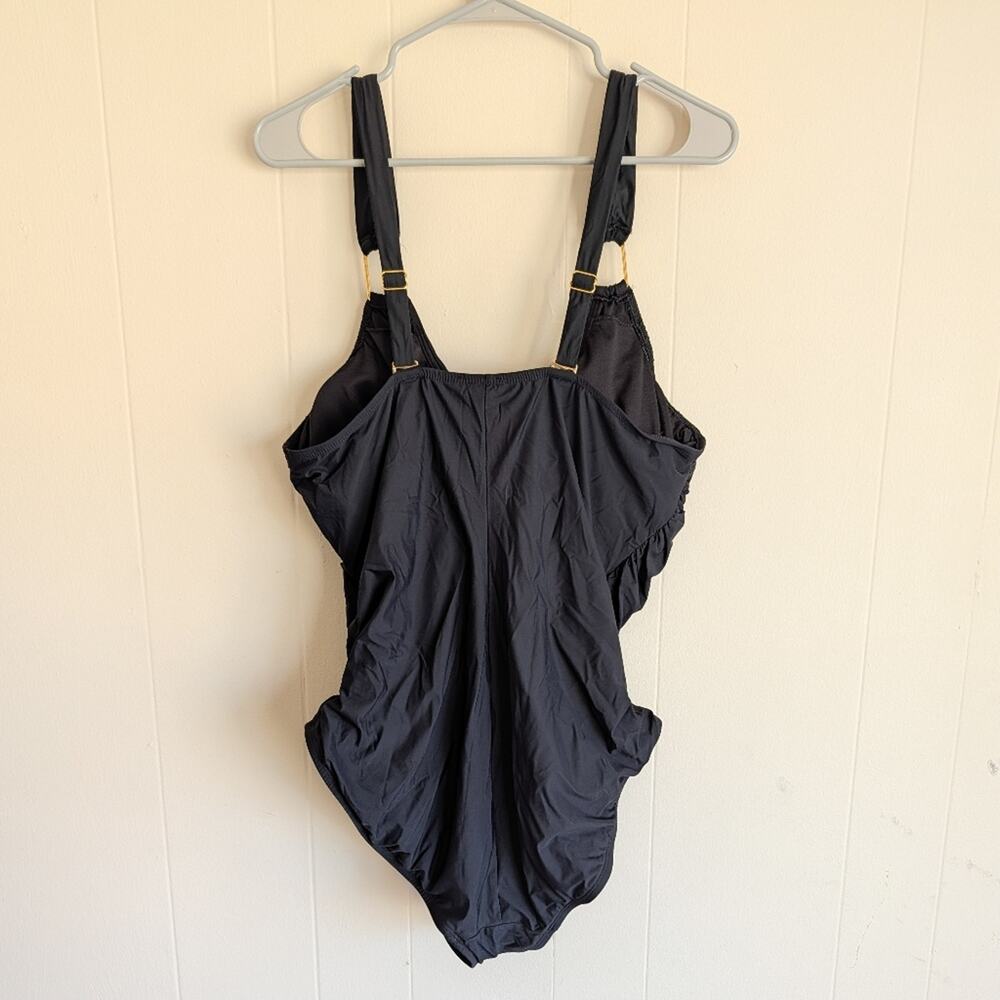SPANX Draped V-neck Tummy Control One Piece Swimsuit - Picture 3 of 5